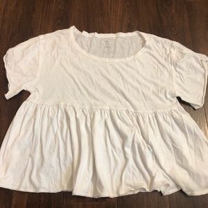 Free People white ruffled tee size small